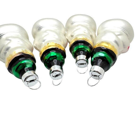 Set Of 4 Christmas Trimmeries Snowman Glass Ornaments 1990 - Picture 2 of 10